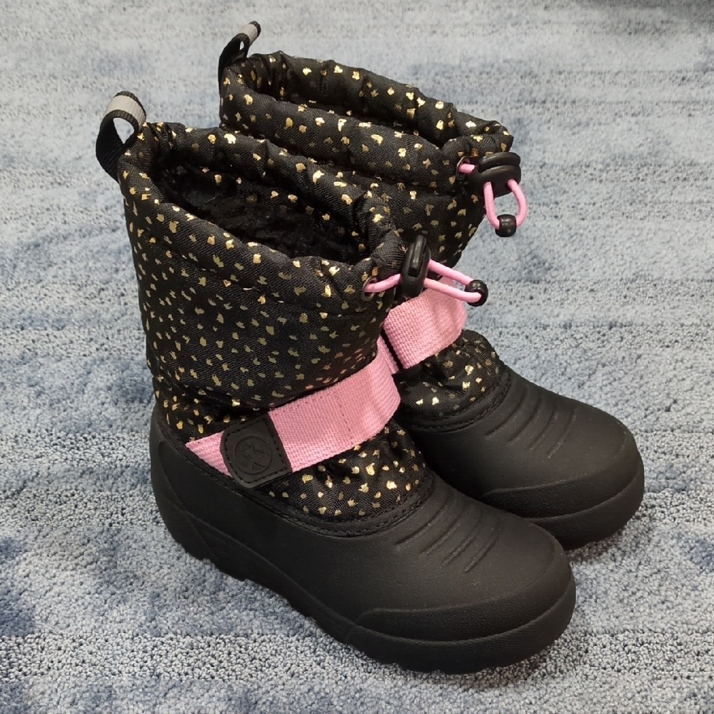 Northside Black and Gold Kids Snow Boots